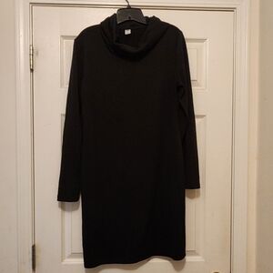 Old Navy Cowl Neck Black Long Sleeve Dress